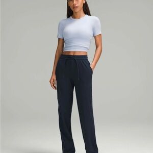 Lululemon Soft Jersey Straight-Leg Mid-Rise Pant in True Navy